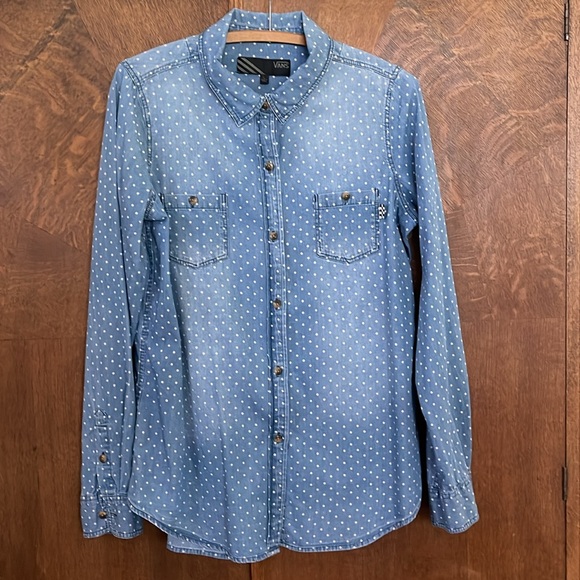 Vans denim chambray polka dot button down shirt - Picture 4 of 8